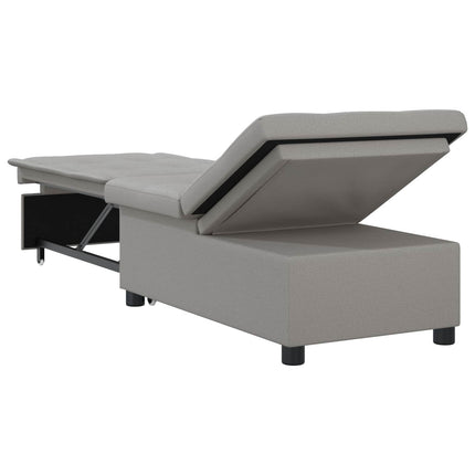 Pull Out Sofa Bed Grå 194 x 50 x 82 cm tyg