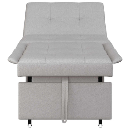 Pull Out Sofa Bed Grå 194 x 50 x 82 cm tyg