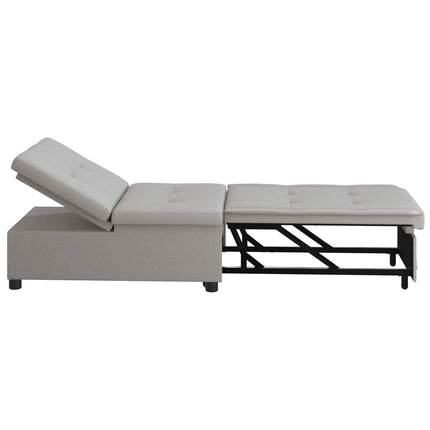 Pull Out Sofa Bed Grå 194 x 50 x 82 cm tyg