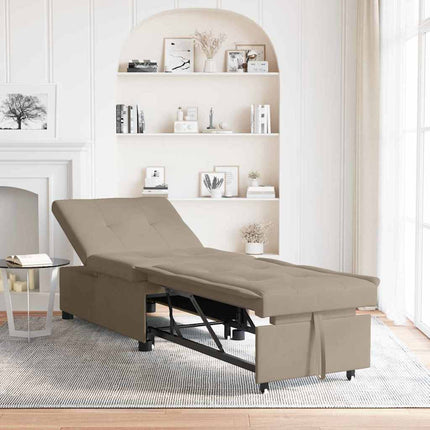 Pull Out Sofa Bed Taupe 194 x 67 x 82 cm Mikrofiber