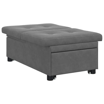 Pull Out Sofa Bed Mörkgrå 194 x 67 x 82 cm Mikrofiber