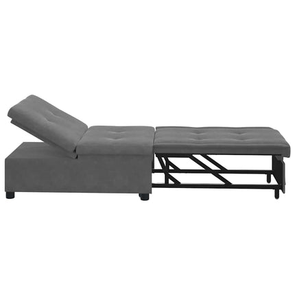 Pull Out Sofa Bed Mörkgrå 194 x 67 x 82 cm Mikrofiber