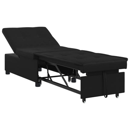 Pull Out Sofa Bed Svart 194 x 67 x 82 cm Mikrofiber