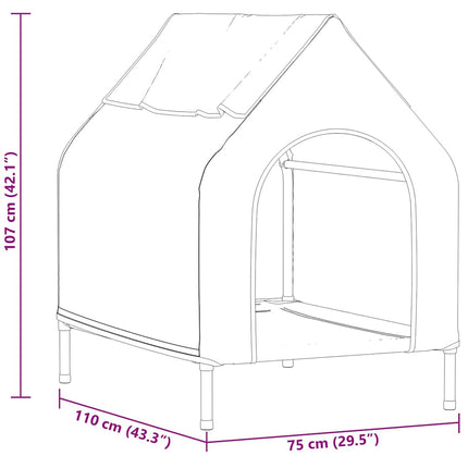 Djurhus Svart 110 x 75 x 90 cm Stål