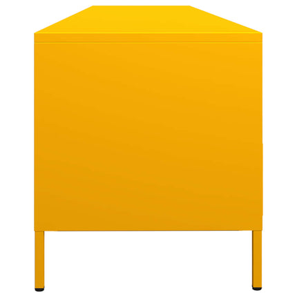 Tv-bänk senapsgul 202x39x43,5 cm kallvalsat stål