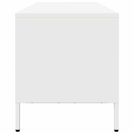 Tv-bänk vit 202x39x43,5 cm kallvalsat stål