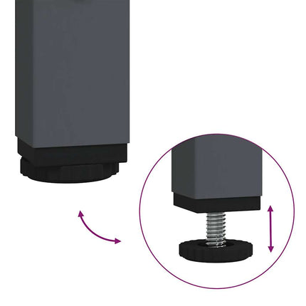 Skänk antracit 135x39x103,5 cm kallvalsat stål