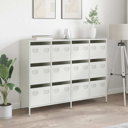 Skänk vit 135x39x103,5 cm kallvalsat stål