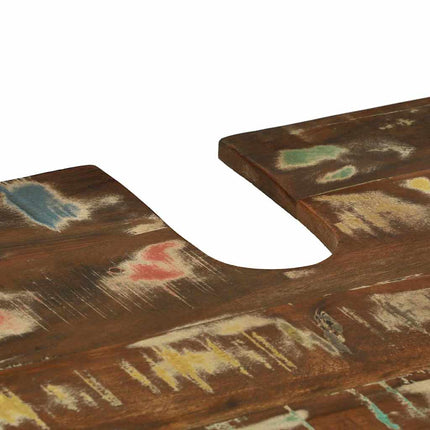 Badrumsmöbelset 2 pcs Flerfärgsdesign Massivt återvunnet trä