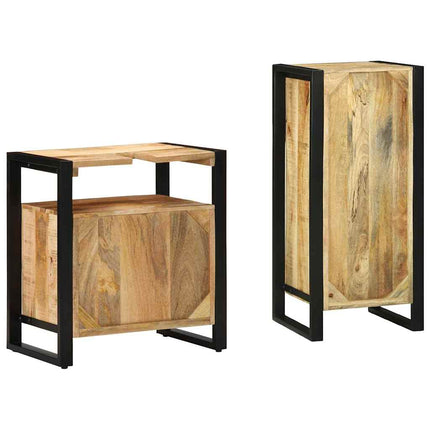 Badrumsmöbelset 2 st Brun och svart 40 x 35 x 90 cm