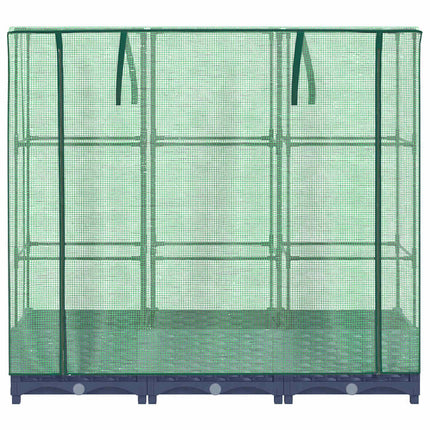 Upphöjd odlingsbädd med växthusöverdrag rottinglook 120x40x123 cm