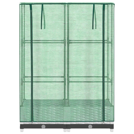 Odlingslåda med växthusöverdrag rottinglook 80x40x123 cm