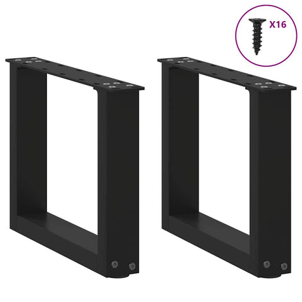 Soffbordsben U-formade 2 st svarta 30x(30-31) cm stål