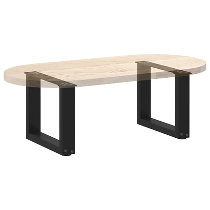 Soffbordsben U-formade 2 st svarta 30x(30-31) cm stål