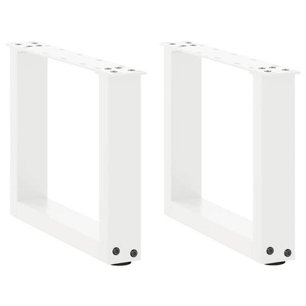 Soffbordsben U-formade 2 st vita 30x(30-31) cm stål