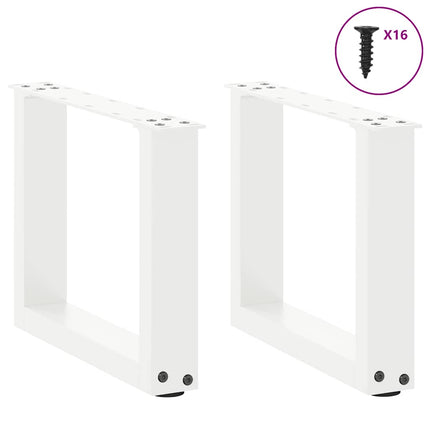 Soffbordsben U-formade 2 st vita 30x(30-31) cm stål