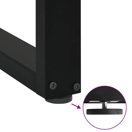 Soffbordsben U-formade 2 st svarta 40x(30-31) cm stål