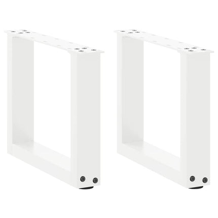 Soffbordsben U-formade 2 st vita 40x(30-31) cm stål