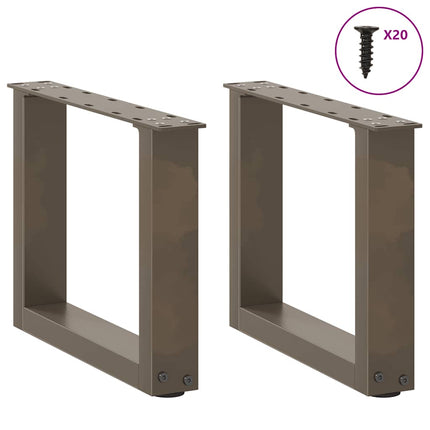 Soffbordsben U-formade 2 st naturstål 40x(30-31) cm stål