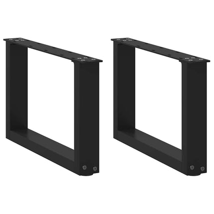 Soffbordsben U-formade 2 st svarta 50x(30-31) cm stål