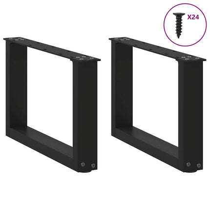 Soffbordsben U-formade 2 st svarta 50x(30-31) cm stål