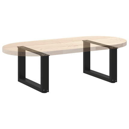 Soffbordsben U-formade 2 st svarta 50x(30-31) cm stål