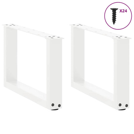 Soffbordsben U-formade 2 st vita 50x(30-31) cm stål