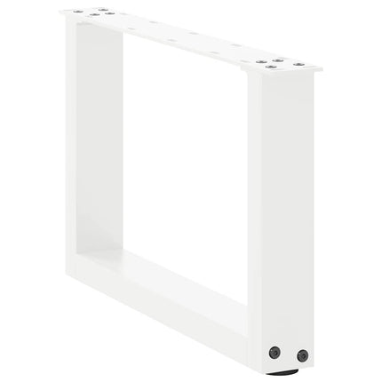 Soffbordsben U-formade 2 st vita 50x(30-31) cm stål