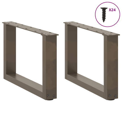 Soffbordsben U-formade 2 st naturstål 50x(30-31) cm stål