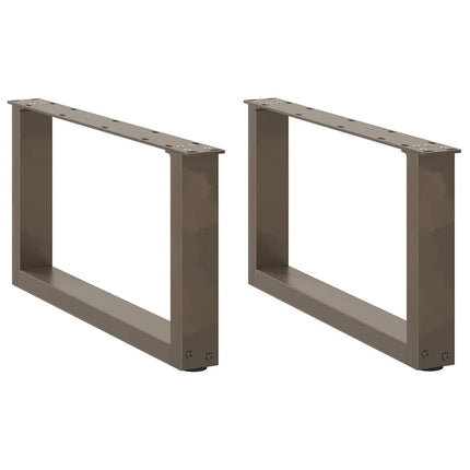 Soffbordsben U-formade 2 st naturstål 60x(30-31) cm stål