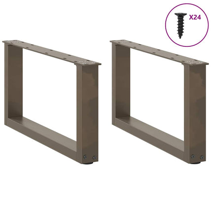Soffbordsben U-formade 2 st naturstål 60x(30-31) cm stål