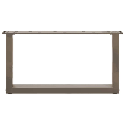 Soffbordsben U-formade 2 st naturstål 60x(30-31) cm stål