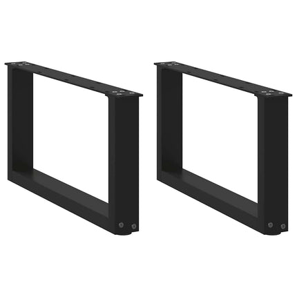 Soffbordsben U-formade 2 st svarta 70x(30-31) cm stål