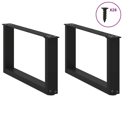 Soffbordsben U-formade 2 st svarta 70x(30-31) cm stål