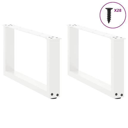 Soffbordsben U-formade 2 st vita 70x(30-31) cm stål