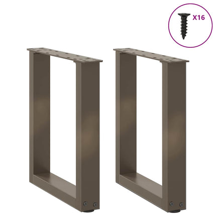 Soffbordsben U-formade 2 st naturstål 28x(42-43) cm stål
