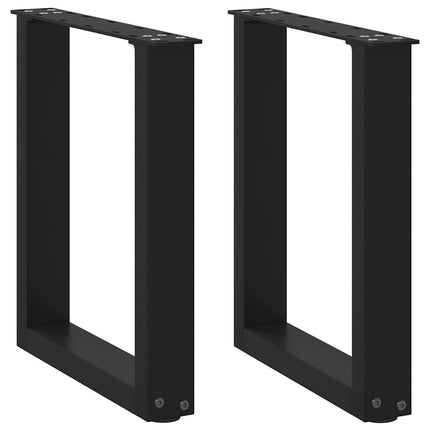 Soffbordsben U-formade 2 st svarta 38x(42-43) cm stål