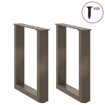 Soffbordsben U-formade 2 st naturstål 38x(42-43) cm stål
