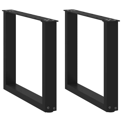 Soffbordsben U-formade 2 st svarta 50x(42-43) cm stål