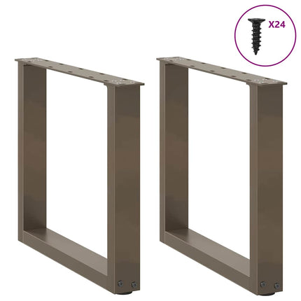 Soffbordsben U-formade 2 st naturstål 50x(42-43) cm stål