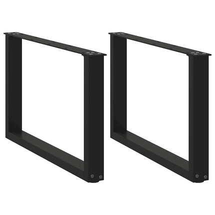 Soffbordsben U-formade 2 st svarta 60x(42-43) cm stål