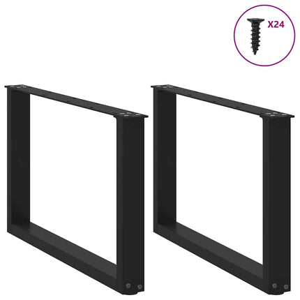Soffbordsben U-formade 2 st svarta 60x(42-43) cm stål