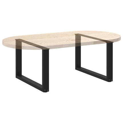 Soffbordsben U-formade 2 st svarta 60x(42-43) cm stål