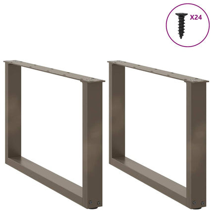 Soffbordsben U-formade 2 st naturstål 60x(42-43) cm stål