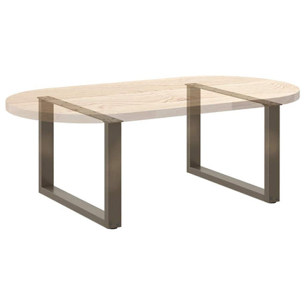 Soffbordsben U-formade 2 st naturstål 60x(42-43) cm stål