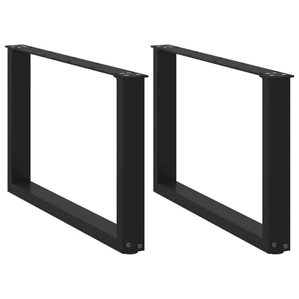 Soffbordsben U-formade 2 st svarta 70x(42-43) cm stål