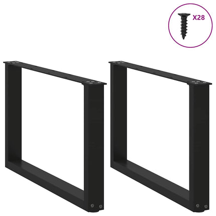Soffbordsben U-formade 2 st svarta 70x(42-43) cm stål