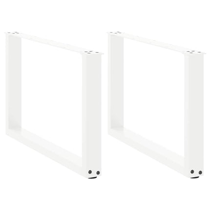 Soffbordsben U-formade 2 st vita 70x(42-43) cm stål