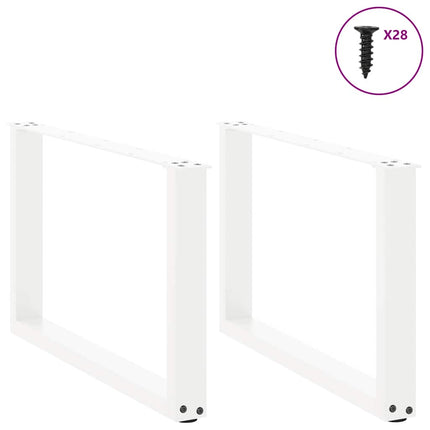 Soffbordsben U-formade 2 st vita 70x(42-43) cm stål
