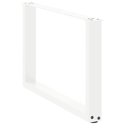 Soffbordsben U-formade 2 st vita 70x(42-43) cm stål